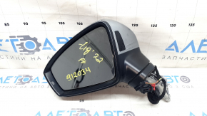 Left side mirror assembly for VW Tiguan 22-24, 6+2 pins, turn signal, BSM, heated, white