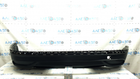 The rear bumper is bare, the lower part of the VW Tiguan 22-24, the structure is without parking sensors, it is torn, dented, the fasteners are broken, there are scratches.