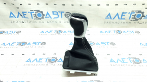 VW Tiguan 18-24 Type 2 Gear Knob, Black Leather, Without Shifter Cover, Scratches, Bumps