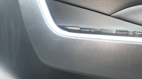 Front right door panel for Toyota Rav4 19-24 black, black leather armrest, black plastic insert, gray molding, with handle, scratches