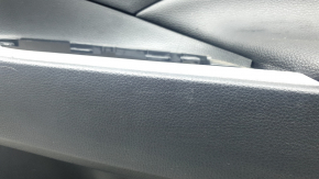 Front right door panel for Toyota Rav4 19-24 black, black leather armrest, black plastic insert, gray molding, with handle, scratches