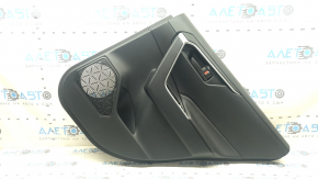 Toyota Rav4 19-24 black rear right door panel, black leather armrest, gray molding, with black plastic insert, with handle, scratch