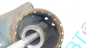The lower front right control arm of a Subaru Forester 19-24 SK is rusty, with microcracks.