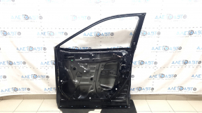 Bare front right door of Toyota Rav4 19-21 black 218, painted blue, after repair, bumps, dents