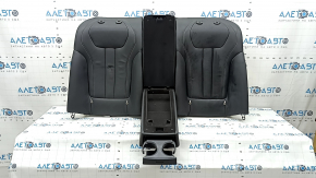 Backrest of the rear row of seats with armrest BMW 7 G11 G12 16-22 black leather with heating, dented