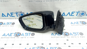 Left side mirror BMW 7 G11 G12 16-22 9-pin, black, bottom black gloss, turn signal, auto-dimming, camera, BSM