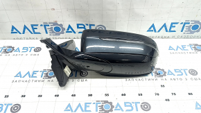 Left side mirror BMW 7 G11 G12 16-22 9-pin, black, bottom black gloss, turn signal, auto-dimming, camera, BSM