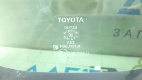 Rear right window, blind glass, Toyota Rav4 19-24, tinted, with chrome molding, seal tear