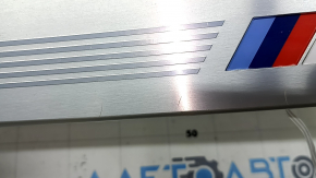 BMW 7 Series G11 G12 16-22 chrome rear door sill trim with backlight, M-Sport, scratches, broken mount