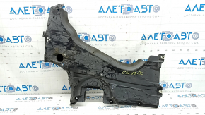 Rear left underbody protection for BMW 7 G11 G12 16-22, tears, dented fastening, missing fragment