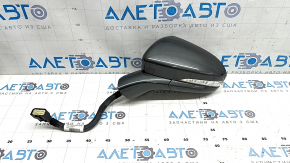 Left side mirror assembly for Ford Fusion mk5 13-20, 14 pins, BSM, auto-dimming, turn signal, heating, backlight, graphite