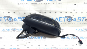 Left side mirror assembly for Audi Q5 80A 18-24V 15-pin, auto-dimming, turn signal, BSM, heated, black, worn