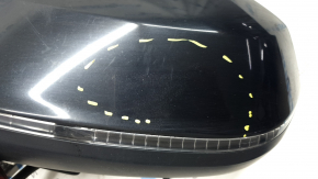 Left side mirror assembly for Audi Q5 80A 18-24V 15-pin, auto-dimming, turn signal, BSM, heated, black, worn