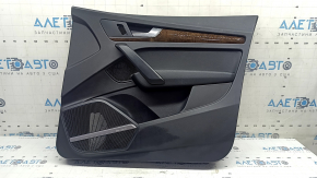 Door trim panel, front right, Audi Q5 80A 18-20, black, with wood insert, black armrest, Bang & Olufsen, with handle and overlays, scratches