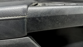 Door trim, front left, Ford Fusion mk5 17-20, titanium, black leather, with backlight, black leather armrest, chrome molding, with handle, scratches, bump