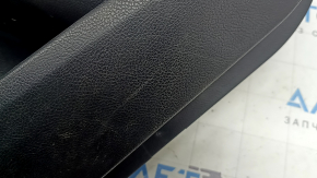 Door trim, front left, Ford Fusion mk5 17-20, titanium, black leather, with backlight, black leather armrest, chrome molding, with handle, scratches, bump
