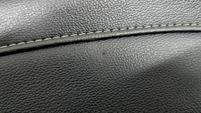 Door trim, front left, Ford Fusion mk5 17-20, titanium, black leather, with backlight, black leather armrest, chrome molding, with handle, scratches, bump