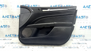 Door trim, front right, Ford Fusion mk5 17-20 titanium, black with black leather insert, leather armrest, graphite molding, with window regulator trim, scratches