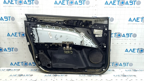 Door trim, front right, Ford Fusion mk5 17-20 titanium, black with black leather insert, leather armrest, graphite molding, with window regulator trim, scratches