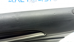 Door trim, front right, Ford Fusion mk5 17-20 titanium, black with black leather insert, leather armrest, graphite molding, with window regulator trim, scratches