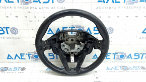 Naked steering wheel Ford Fusion mk5 17-20 black leather, scratches, worn