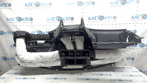 Dashboard front panel without AIRBAG Hyundai Santa FE 19-20 black leather rubbed, bump on the overlay