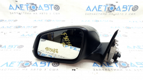 Left side mirror assembly for BMW 3 Series F30 4D 13-18 USA, 5 pins, matte mount, turn signal, silver