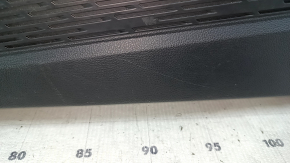 Black front right door panel for a 19-21 VW Jetta, with black leather insert, leather armrest, gray type 2 molding, with handle, scratches, dents, tears