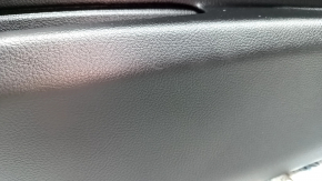Black rear right door panel, complete BMW 3 F30 12-18, armrest and insert, black leather, red stitching, chrome molding, dark wood trim, with backlight, with handle, scratches