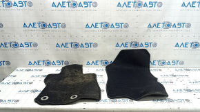 Set of black rag floor mats for Subaru Forester 25-26, ready for cleaning