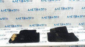 Set of black rag floor mats for Subaru Forester 25-26, ready for cleaning