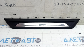 Front right outer door sill trim for BMW 3 F30 12-18, black with chrome, cracks in fasteners