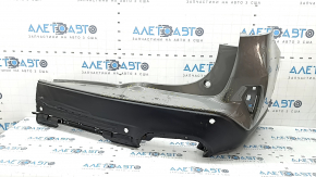Subaru Forester 25-26 rear bumper, gray, missing left side, pinched, torn, cracks, scratches