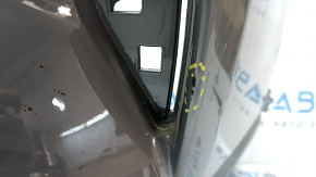 Subaru Forester 25-26 rear bumper, gray, missing left side, pinched, torn, cracks, scratches