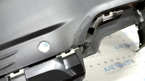 Subaru Forester 25-26 rear bumper, gray, missing left side, pinched, torn, cracks, scratches