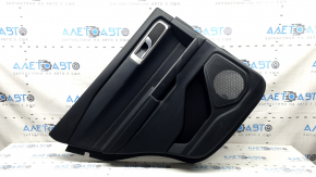 Door trim panel, rear left, Ford Explorer 20-20, black leather, without curtain, XLT, armrest and insert, black leather with white stitching, with handle, scratches