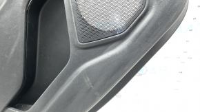 Door trim panel, rear left, Ford Explorer 20-20, black leather, without curtain, XLT, armrest and insert, black leather with white stitching, with handle, scratches