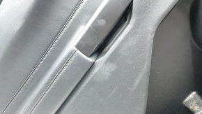 Door trim panel, rear left, Ford Explorer 20-20, black leather, without curtain, XLT, armrest and insert, black leather with white stitching, with handle, scratches