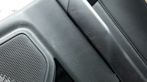Door trim panel, rear right Ford Explorer 20-20, black leather without curtain, XLT, armrest and insert, black leather with white stitching, with handle, scratches