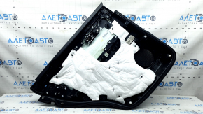 Door trim panel, rear right Ford Explorer 20-20, black leather without curtain, XLT, armrest and insert, black leather with white stitching, with handle, scratches