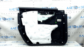 Door trim panel, front right Ford Explorer 20-20, black leather without curtain, XLT, armrest and insert, black leather with white stitching, with handle, worn