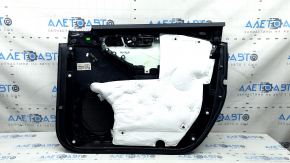 Front left door panel for Ford Explorer 2020, black leather, no curtain, XLT, armrest and insert, black leather with white stitching, with handle, scratches