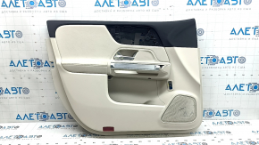 Door trim card rear left Mercedes X247 GLB 20-23 beige with leather inserts black and beige, Burmester