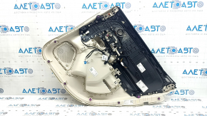 Rear left door panel for Mercedes X247 GLB 20-23 beige with black and beige leather inserts, Burmester, chrome trim, with handle