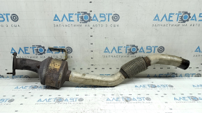 The exhaust pipe, middle section with a catalytic converter, Ford Explorer 20-24 2.3T, the mesh is torn, the stud is broken.