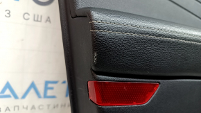 Black door panel, front left, Ford Escape MK4 2023-2026, black leather armrest, dark gray insert, with black handle, scratches, worn