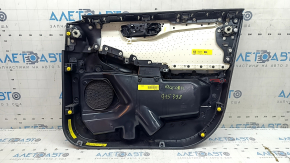 Black door panel, front left, Ford Escape MK4 2023-2026, black leather armrest, dark gray insert, with black handle, scratches, worn