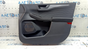 Black front right door panel for Ford Escape MK4 2023-2026, black leather armrest, dark gray insert, with black handle, scratches