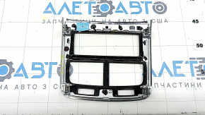 Volvo XC60 18-26 rear upper center console trim for rear row air conditioning and climate control, glossy black with chrome, scratches