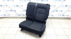Rear seat, 2nd row, left, Ford Escape MK4 2020-2022, without airbag, leather, beige with black, perforated, with armrest and belt, cracked lining